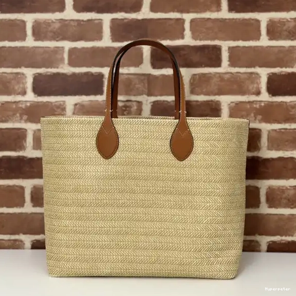 Hyper Peter MEDIUM STRAW-EFFECT TOTE GUCCI 0705